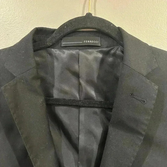 Men’s Ferrecci Black Blazer Size 40R - Picture 3 of 11